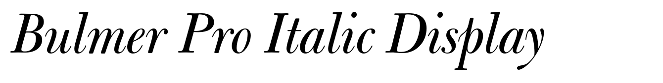 Bulmer Pro Italic Display